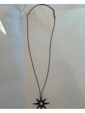 Marlyn Schiff Black Starburst Pendant Necklace